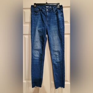 Old Navy Women's Raw Hem Rockstar Super Skinny High Rise Built-In Sculpt Jeans